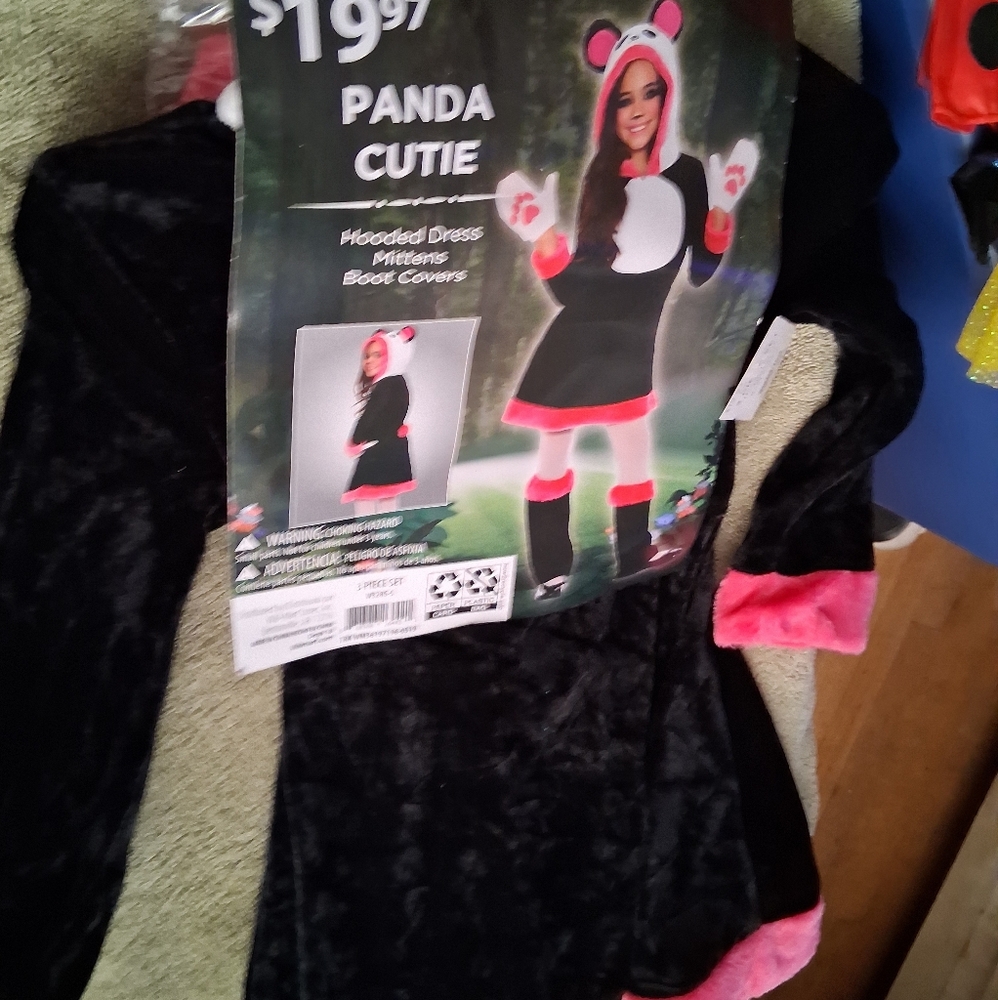 Panda Cutie Kids Costume - Black and Pink